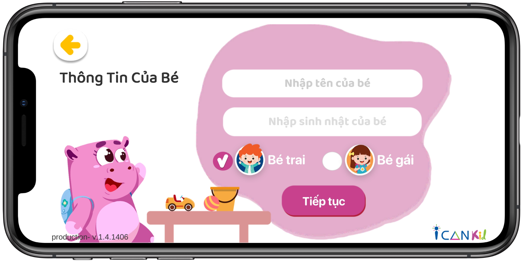 Ứng dụng ICANKid dành cho bé