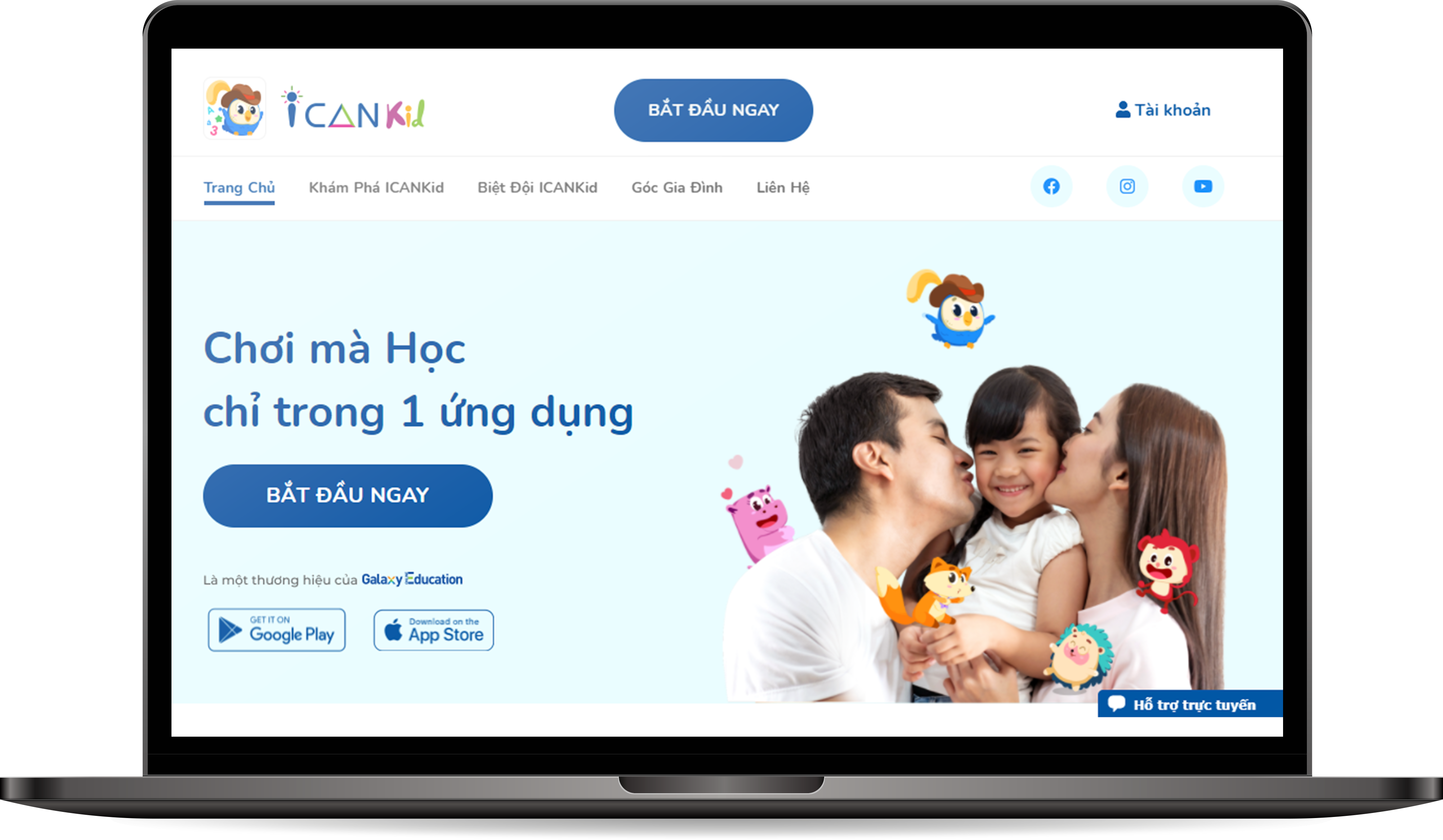 Ứng dụng ICANKid dành cho bé