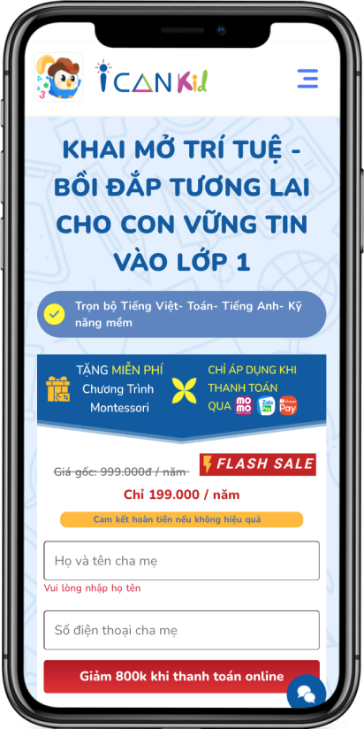 Ứng dụng ICANKid dành cho bé