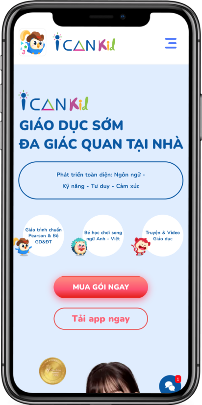Ứng dụng ICANKid dành cho bé