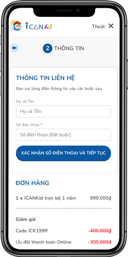 Ứng dụng ICANKid dành cho bé