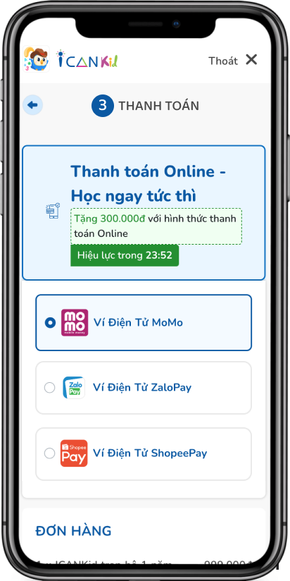 Ứng dụng ICANKid dành cho bé